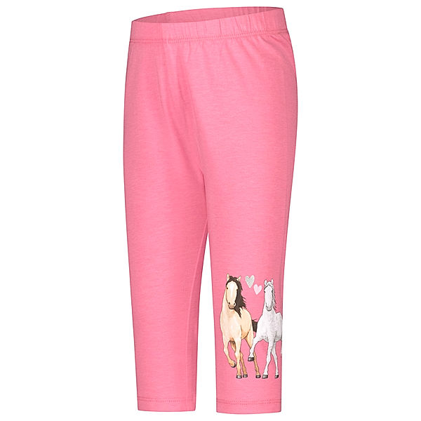 Salt & Pepper Capri-Leggings HORSE LOVE in aurora pink