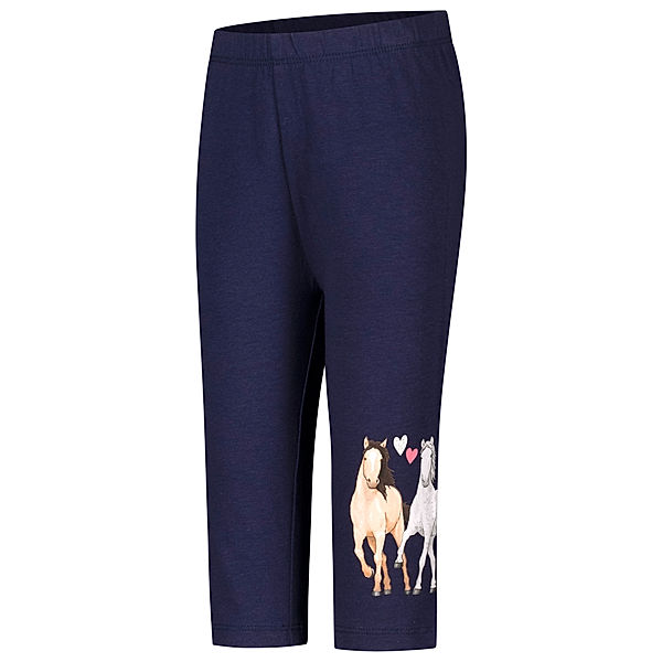 Salt & Pepper Capri-Leggings HORSE LOVE in true navy