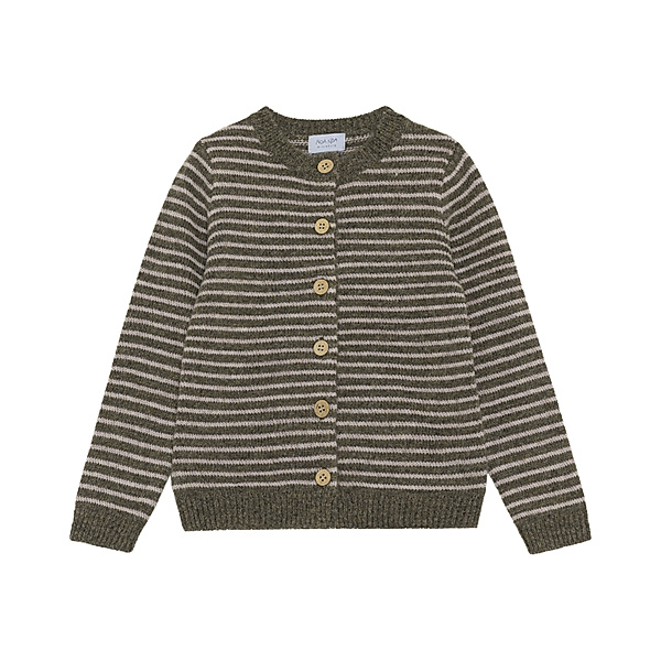 Noa Noa Cardigan BOBBIE STRIPES mit Wolle in four leave clover