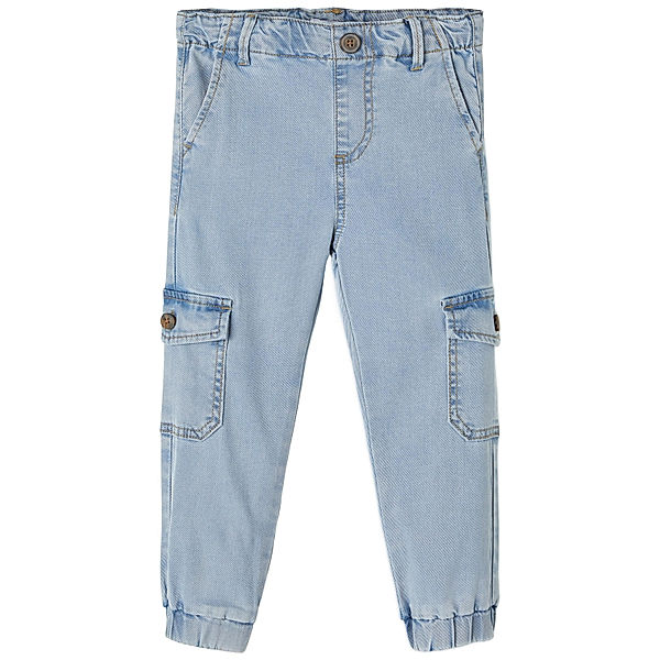 name it Cargo-Jeans NMMROMEO DNMBATHYBOS 1627 in light blue denim