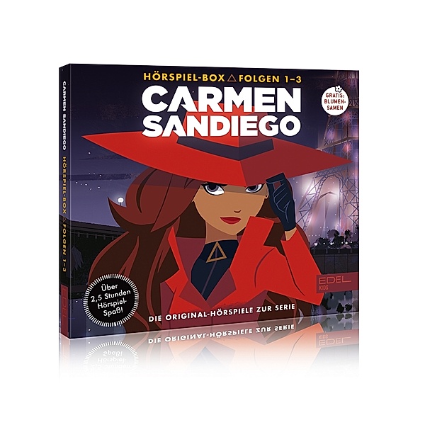 Carmen Sandiego - Hörspiel-Box mit Blumentütchen.Folge.1-3,3 Audio-CD, Carmen Sandiego