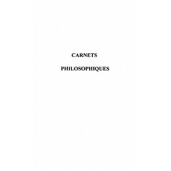Carnets philosophiques / Hors-collection, Kremer Marietti Angele