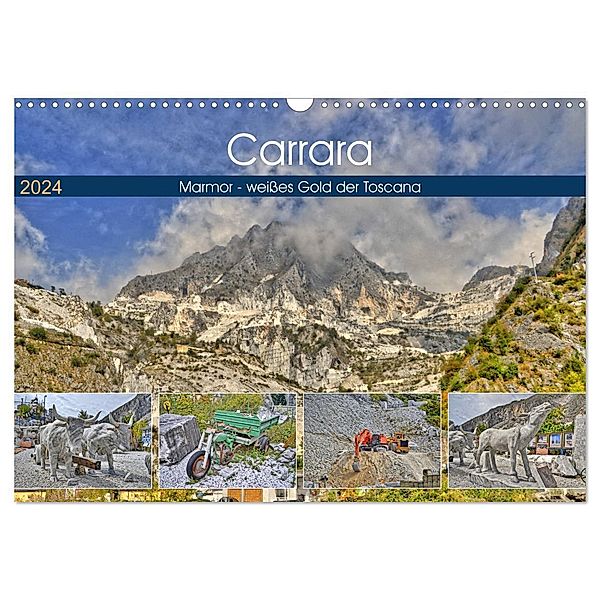 Carrara Marmor - weisses Gold der Toscana (Wandkalender 2024 DIN A3 quer), CALVENDO Monatskalender, Günther Geiger