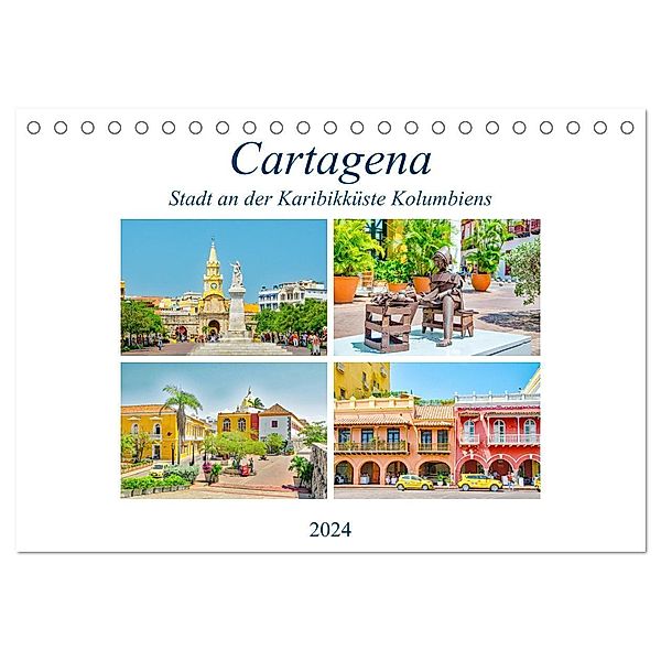 Cartagena - Stadt an der Karibikküste Kolumbiens (Tischkalender 2024 DIN A5 quer), CALVENDO Monatskalender, Nina Schwarze