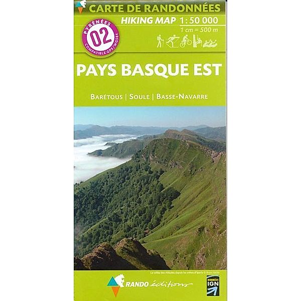 Carte de randonnées Pyrénées - Pays Basque Est - Barétous - Soule - Basse Navarre