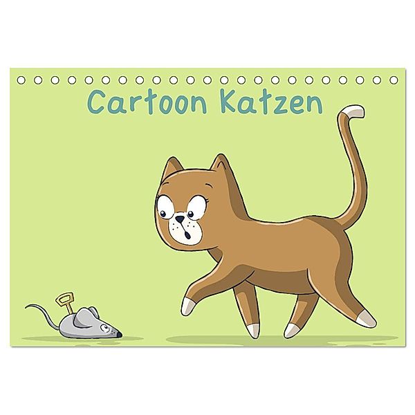 Cartoon Katzen (Tischkalender 2024 DIN A5 quer), CALVENDO Monatskalender, Gabi Wolf