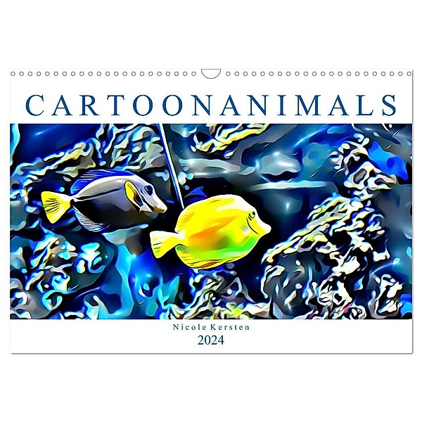 Cartoonanimals (Wandkalender 2024 DIN A3 quer), CALVENDO Monatskalender, Nicole Kersten