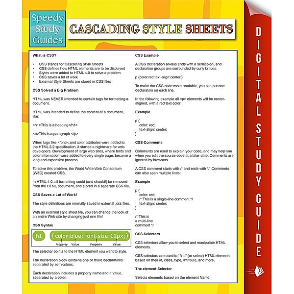 Cascading Style Sheets (Speedy Study Guides) / Dot EDU, Speedy Publishing