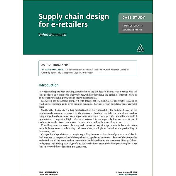 Case Study: Supply Chain Design for E-Retailers / Kogan Page Case Study Library, Vahid Mirzabeiki