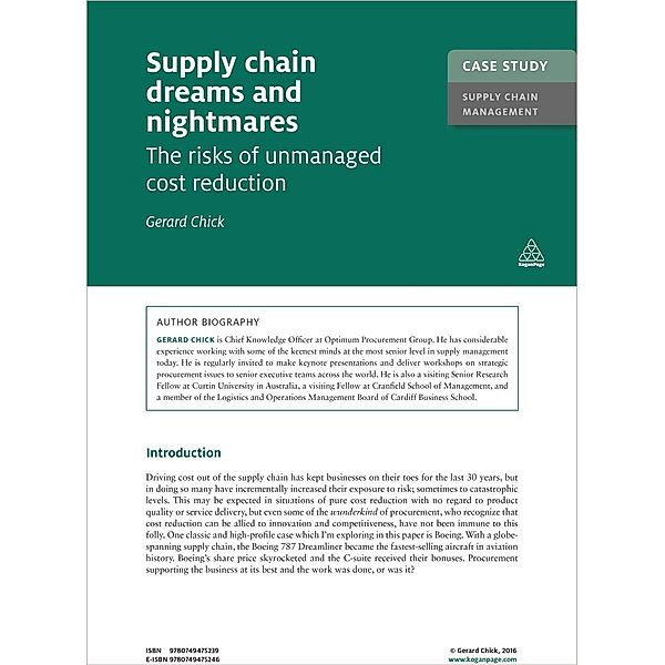 Case Study: Supply Chain Dreams and Nightmares / Kogan Page Case Study Library, Gerard Chick