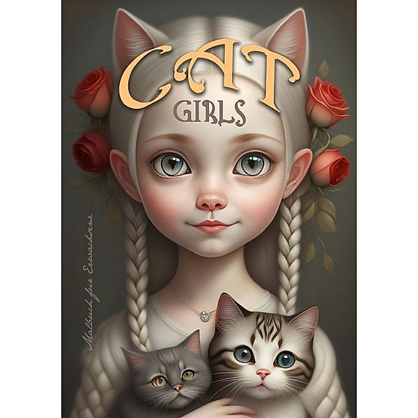 Cat Girls Malbuch für Erwachsene, Musterstück Grafik, Monsoon Publishing