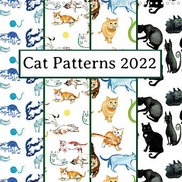 Cat Patterns 2022 (Wall Calendar 2022 300 × 300 mm Square), Katja Vartiainen