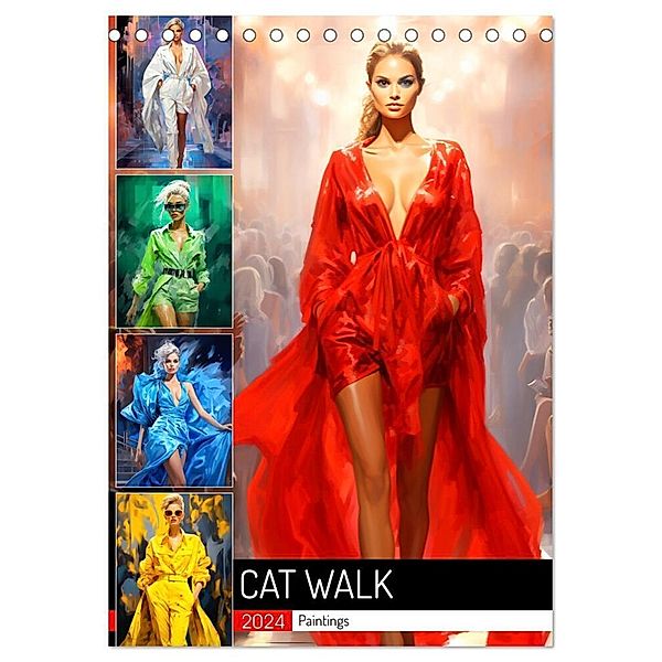 Cat Walk. Paintings (Tischkalender 2024 DIN A5 hoch), CALVENDO Monatskalender, Rose Hurley