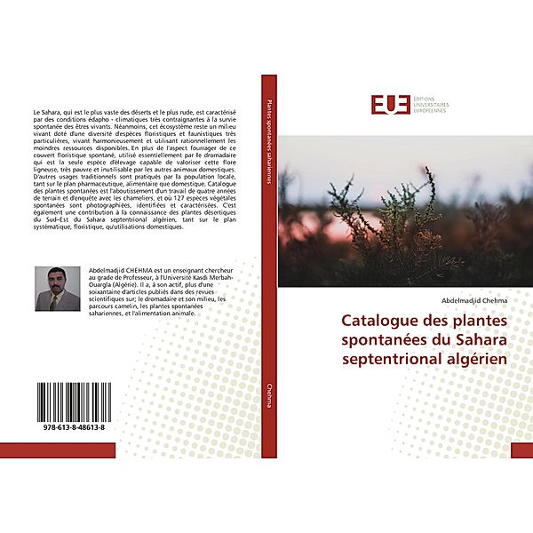 Catalogue des plantes spontanées du Sahara septentrional algérien, Abdelmadjid Chehma