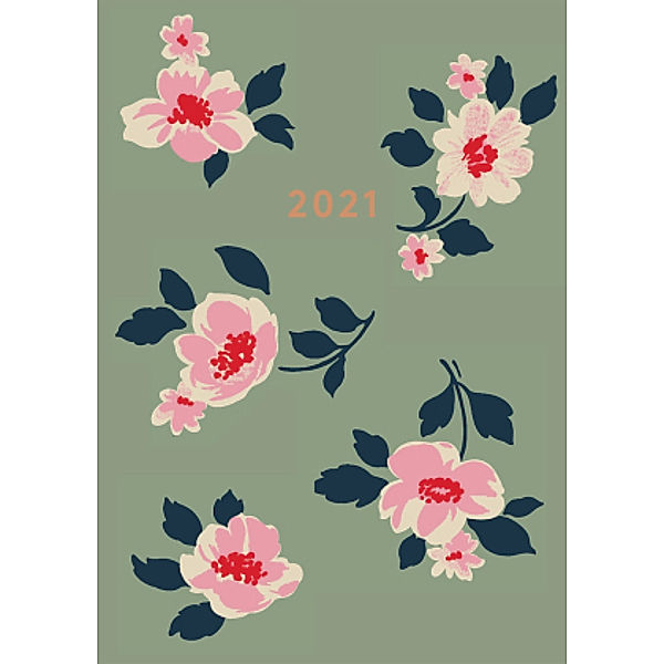 Cath Kidston: A6 Khaki Dusk Floral 2021 Diary, Cath Kidston