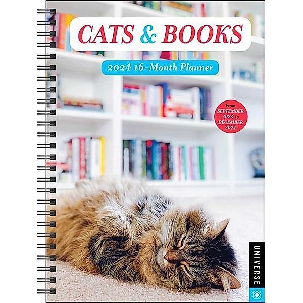 Cats & Books 2024 16-month Planner Calendar