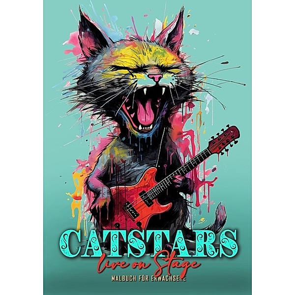 Catstars live on Stage Malbuch für Erwachsene, Monsoon Publishing, Musterstück Grafik