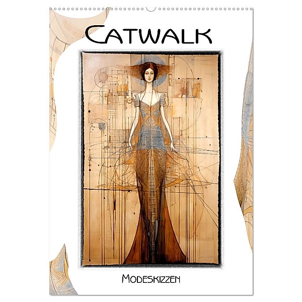 Catwalk - Modeskizzen (Wandkalender 2025 DIN A2 hoch), CALVENDO Monatskalender, Calvendo, Erich Krätschmer