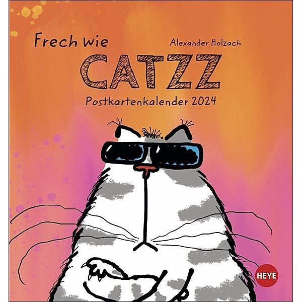 Catzz Postkartenkalender 2024. Humor-Kalender von Alexander Holzach. Kleiner Kalender mit witzigen Cartoon-Katzen. Kalender 2024 im Postkartenformat., Catzz Postkartenkalender 2024. Humor-Kalender von Alexander Holzach. Kleiner Kalender mit witzigen Cartoon-Katzen. Kalen