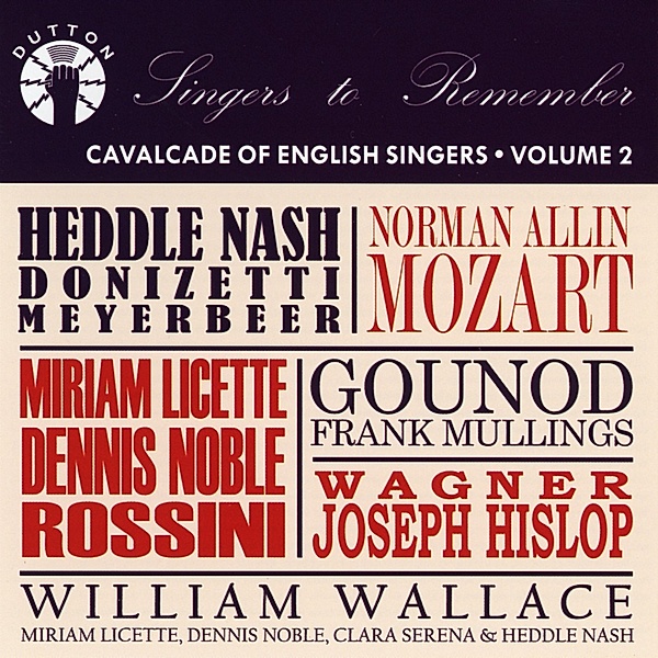 Cavalcade Of English Singers Vol.2, Allin, Licette, Serena