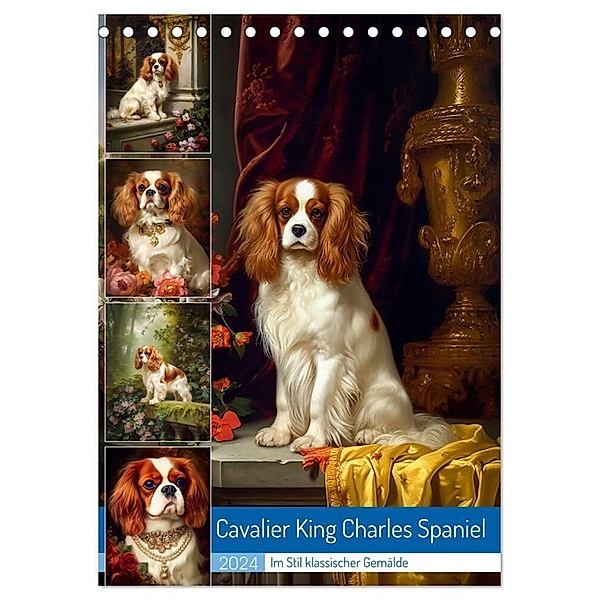 Cavalier King Charles Spaniel (Tischkalender 2024 DIN A5 hoch), CALVENDO Monatskalender, Steffen Gierok-Latniak