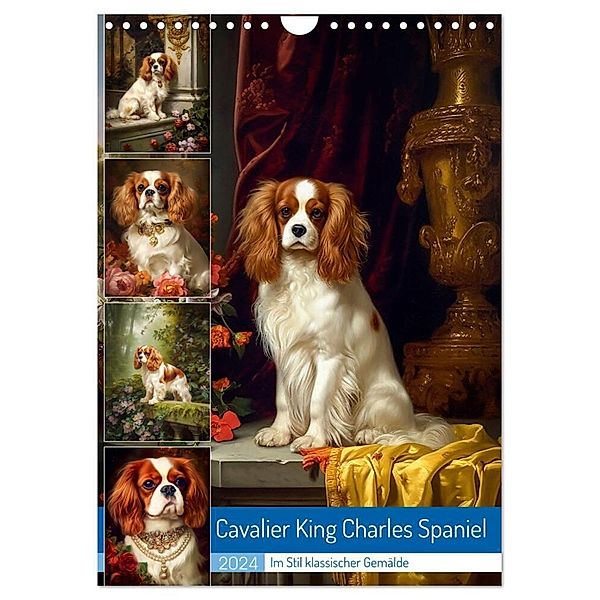 Cavalier King Charles Spaniel (Wandkalender 2024 DIN A4 hoch), CALVENDO Monatskalender, Steffen Gierok-Latniak