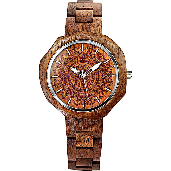 CB Armbanduhr „Mandala“ aus Holz