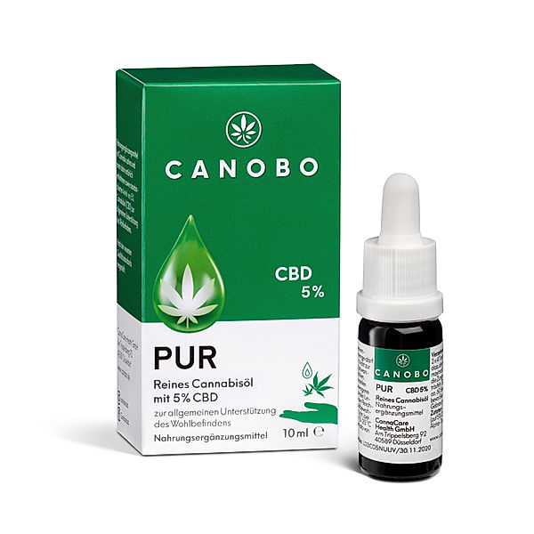 CBD PUR Reines Cannabisöl mit 5% CBD von CANOBO (10 ml)