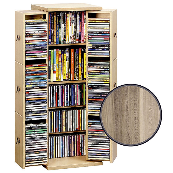 CD-Schrank Bergamo für 296 CDs (Farbe: Nussbaum)