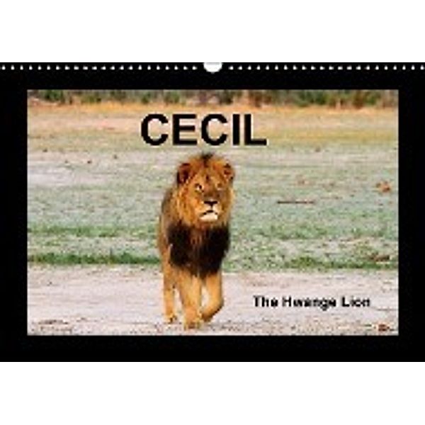 Cecil the Hwange Lion (Wall Calendar perpetual DIN A3 Landscape), P French