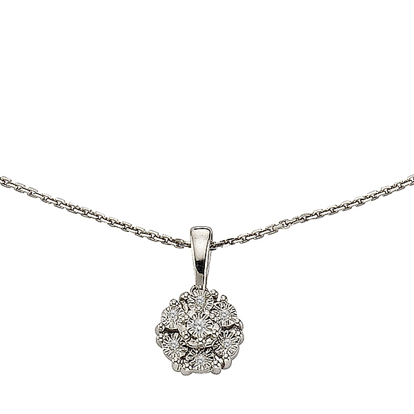 Celesta Diamonds Anhänger mit Kette 925/- Sterling Silber Diamant weiß 45cm Glänzend 0,03