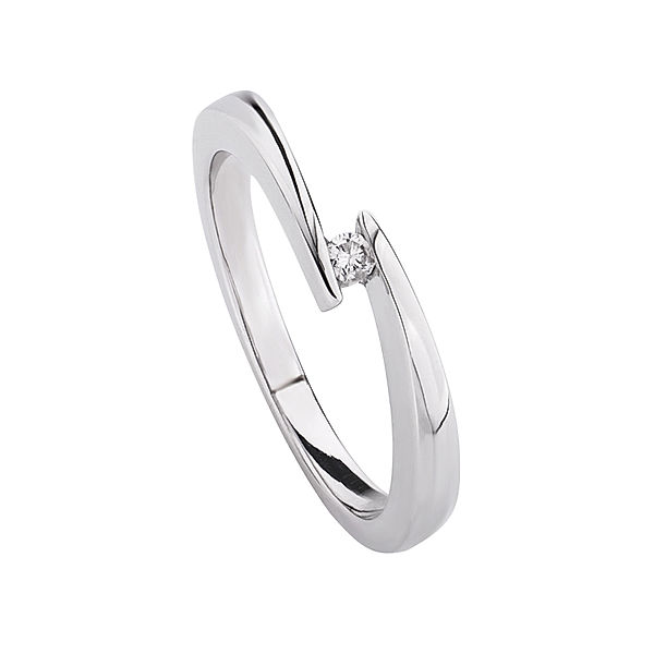 Celesta Diamonds Ring 925/- Sterling Silber Brillant weiß Glänzend 0,05ct (Größe: 058 (18,5))