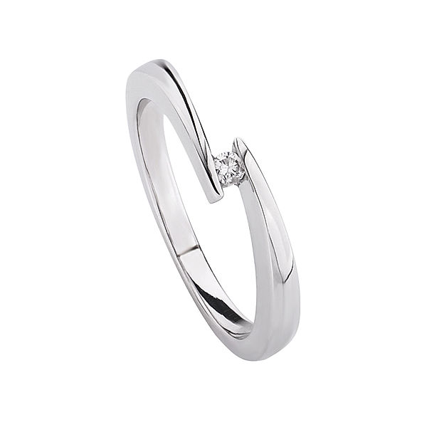 Celesta Diamonds Ring 925/- Sterling Silber Brillant weiß Glänzend 0,05ct (Größe: 056 (17,8))