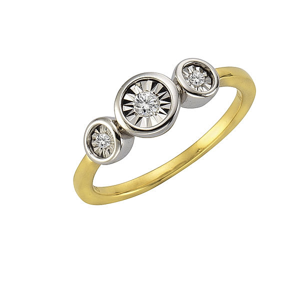 Celesta Diamonds Ring 925/- Sterling Silber Diamant weiß Bicolor 0,10 (Größe: 056 (17,8))