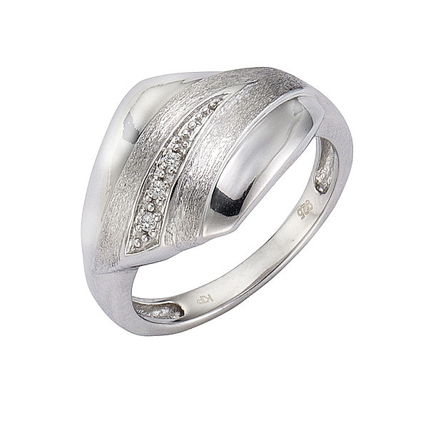 Celesta Diamonds Ring 925/- Sterling Silber Diamant weiß Rhodiniert 0,025ct (Größe: 056 (17,8))