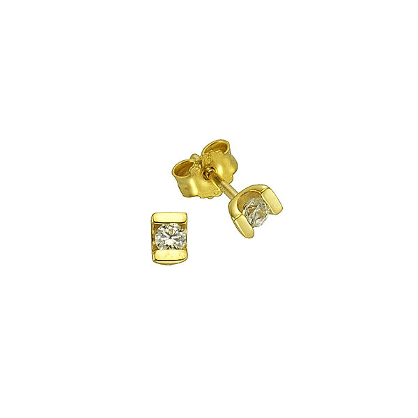 Celesta Gold Ohrstecker 375/- Gold Zirkonia weiß 0,4cm Glänzend