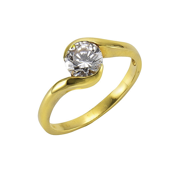 Celesta Gold Ring 375/- Gold Zirkonia weiß Glänzend (Größe: 060 (19,1))