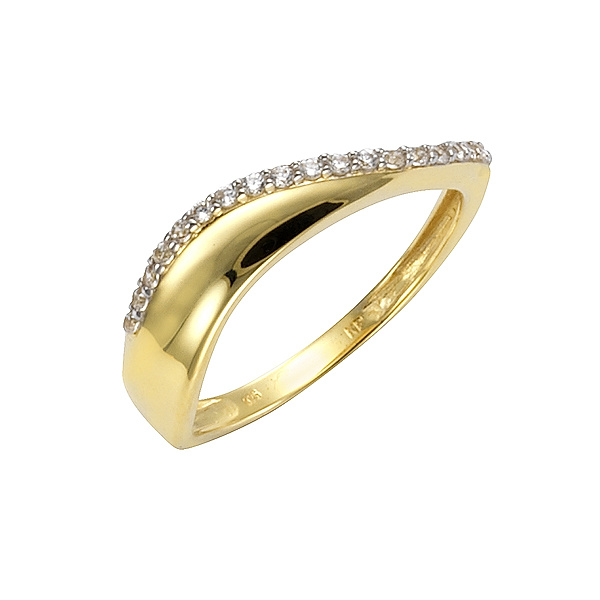 Celesta Gold Ring 375/- Gold Zirkonia weiß Glänzend (Größe: 056 (17,8))