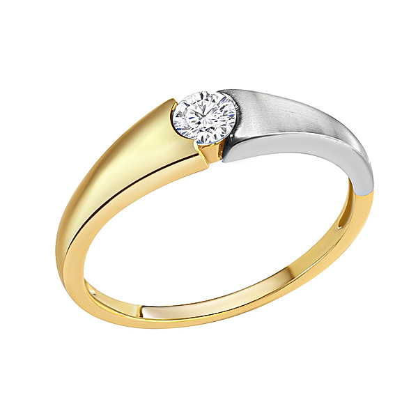 Celesta Gold Ring 375/- Gold Zirkonia weiß Glänzend (Größe: 058 (18,5))