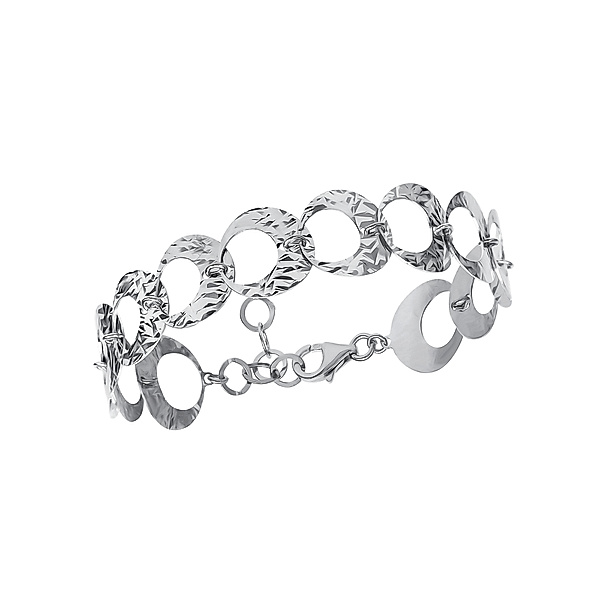 Celesta Silber Armband 925/- Sterling Silber ohne Stein 18,5+2,5cm Diamantiert