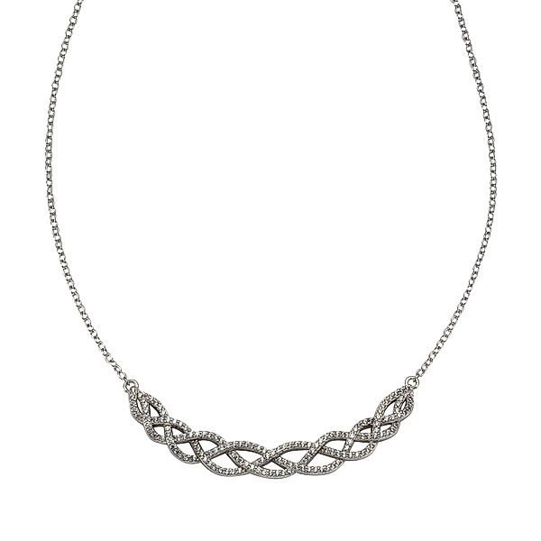 Celesta Silber Collier 925/- Sterling Silber Zirkonia weiß 46 Glänzend