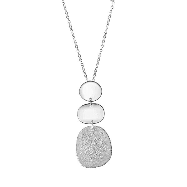 Celesta Silber Halskette 925 Silber rhodiniert 925/- Sterling Silber ohne Stein 42+3cm Diamantiert