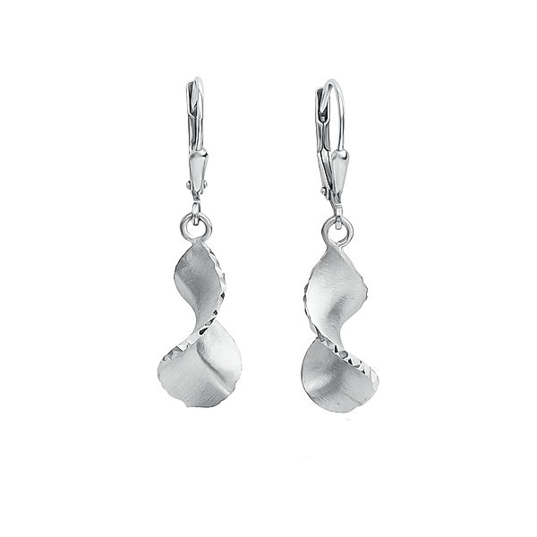 Celesta Silber Ohrhänger 925/- Sterling Silber ohne Stein 3,7cm Diamantiert