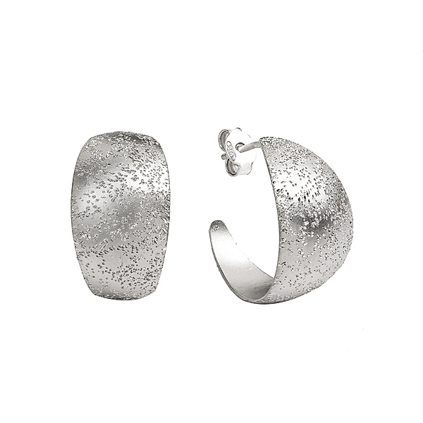 Celesta Silber Ohrring 925/- Sterling Silber ohne Stein 2,2cm Diamantiert