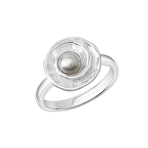Celesta Silber Ring 925 Silber Süßwasserzuchtperle 925/- Sterling Silber Glänzend (Größe: 054 (17,2))