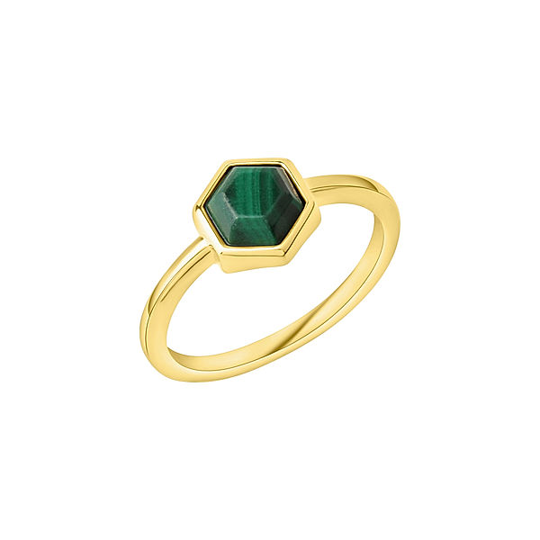 Celesta Silber Ring 925/- Sterling Silber Malachit grün Glänzend (Größe: 060 (19,1))