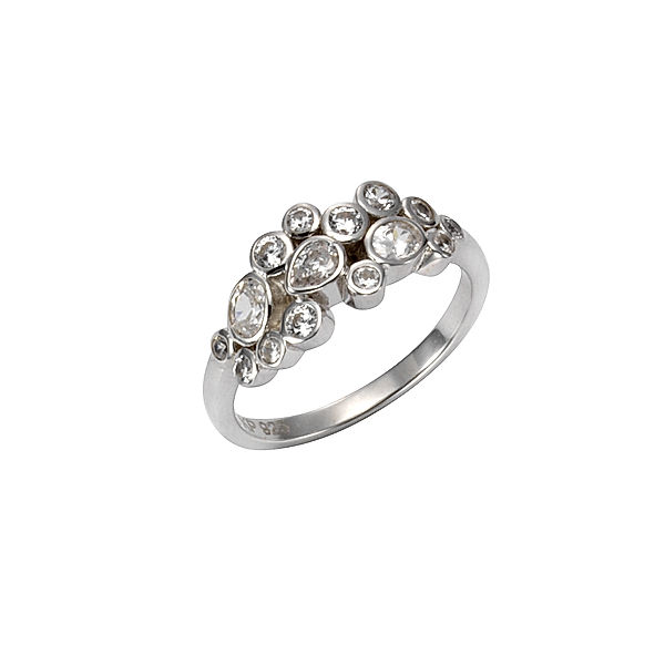 Celesta Silber Ring 925/- Sterling Silber Zirkonia weiß Glänzend (Größe: 054 (17,2))