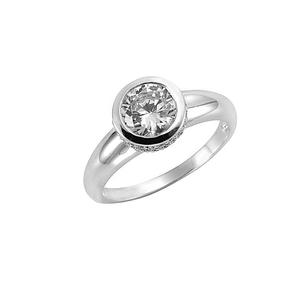 Celesta Silber Ring 925/- Sterling Silber Zirkonia weiß Glänzend (Größe: 060 (19,1))