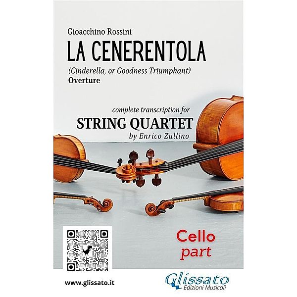 Cello part of La Cenerentola overture for String Quartet / La Cenerentola - String Quartet Bd.4, A Cura Di Enrico Zullino, Gioacchino Rossini