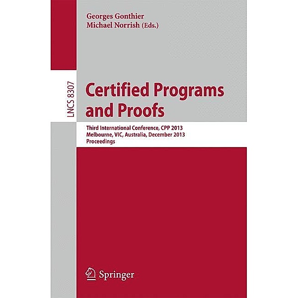 Certified Programs and Proofs